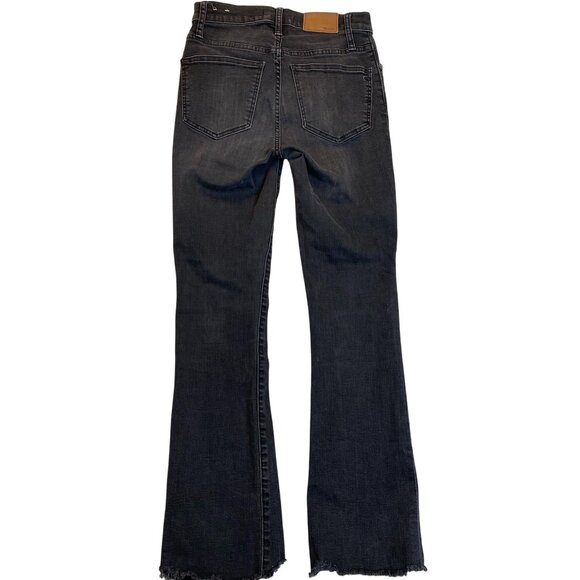 Madewell Womens Jeans 24T Cali Demi-Boot Gray Denim Raw Hem Stretchy Waist Slim - Picture 2 of 16